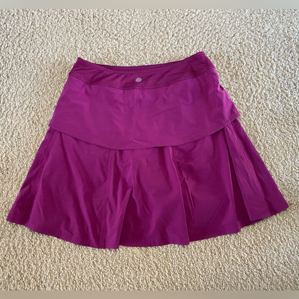 Athleta Wherever Skirt Skort Size 4 Purple Magenta Stretch - Picture 2 of 3